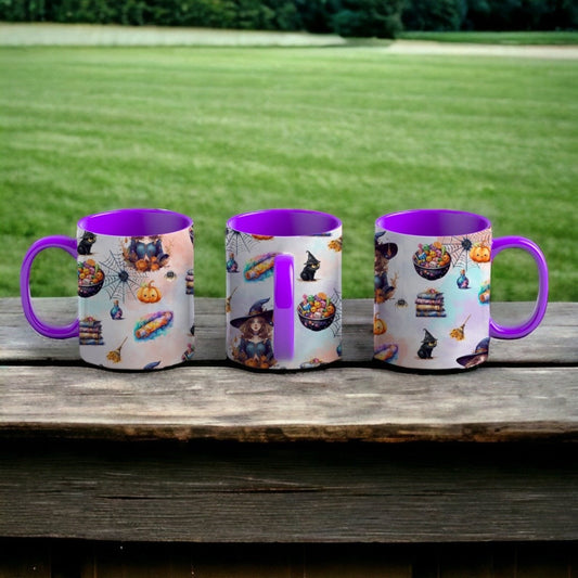 Witchy Halloween mug wrap digital design PNG