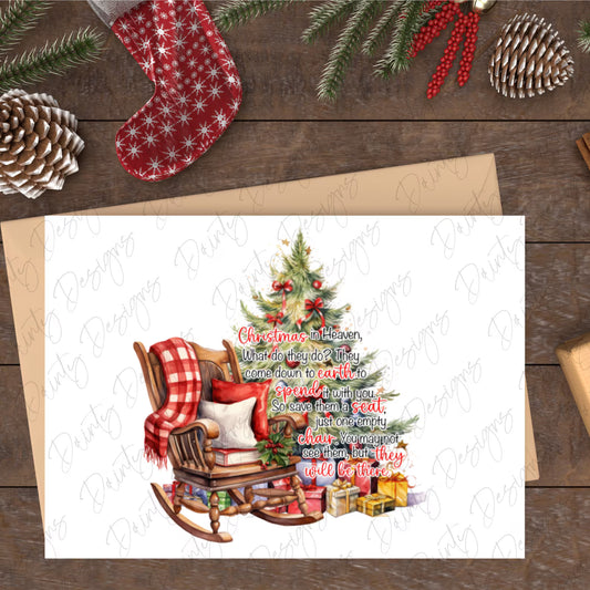 Christmas in Heaven PNG Print, Memorial Watercolor Design