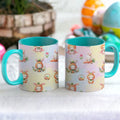 Easter Bunny Mug Wrap, Watercolor Easter Eggs Design (Digital Download)