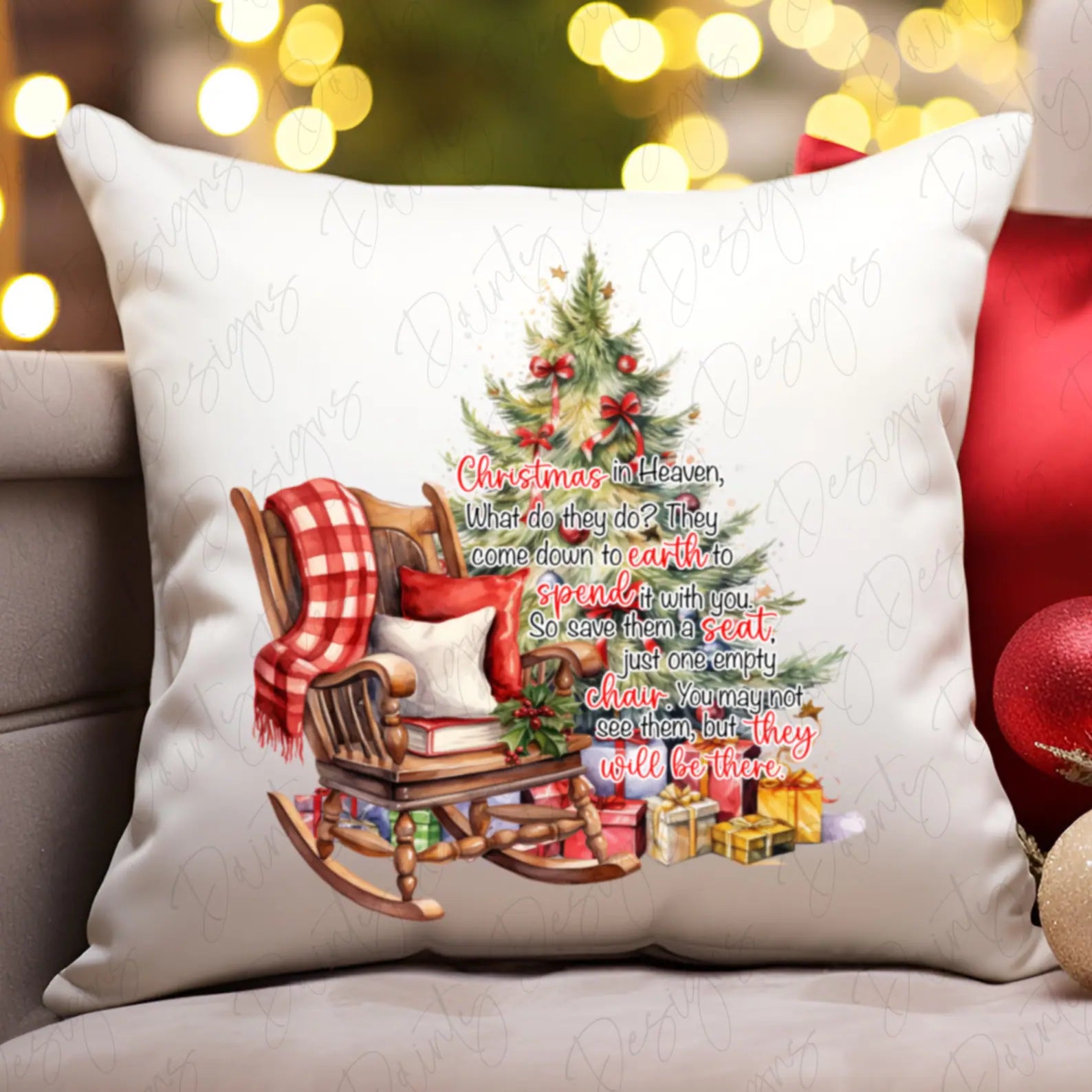 Christmas in Heaven PNG Print, Memorial Watercolor Design